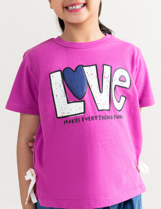 LOVE MAKES EVERYTHING FUN PRINTED T-SHIRT