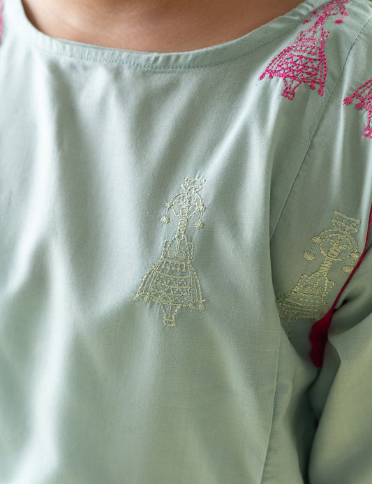 2 PIECE FUN EMBROIDERED SUIT