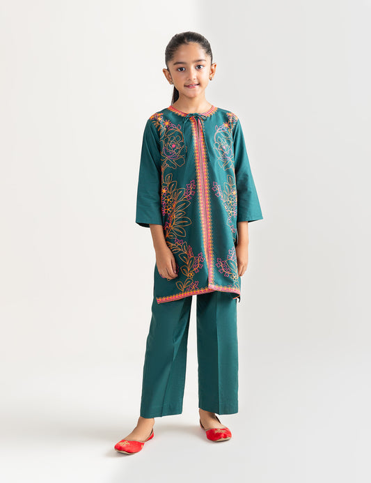 2 PIECE FLORAL EMBROIDERED SUIT