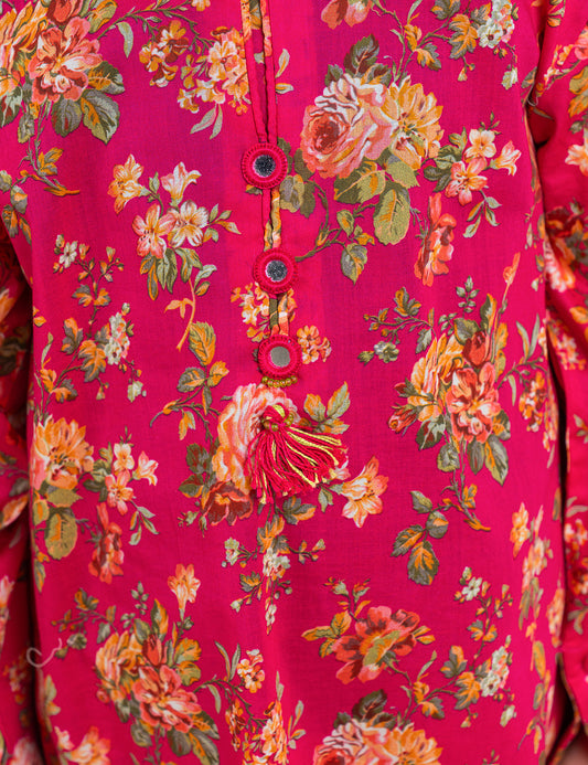 2 PIECE ALLOVER FLORAL PRINTED SUIT