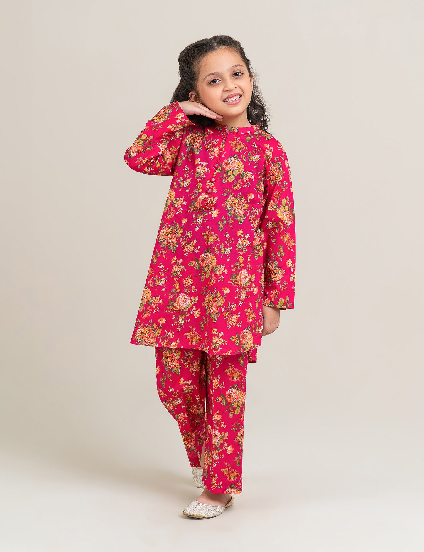 2 PIECE ALLOVER FLORAL PRINTED SUIT