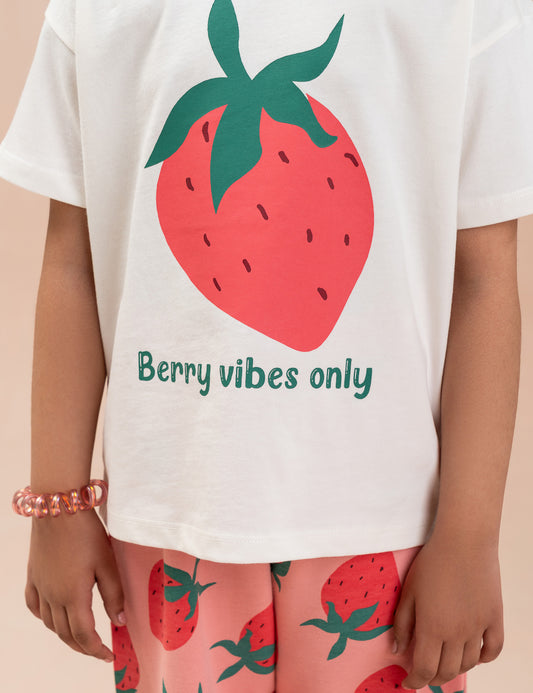 2 PIECE STRAWBERRY PRINTED SUIT