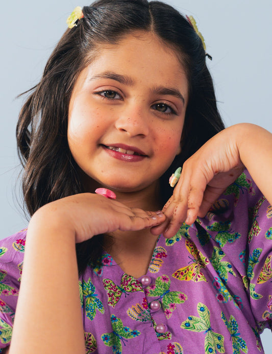 BUTTERFLY PRINTED DRESS