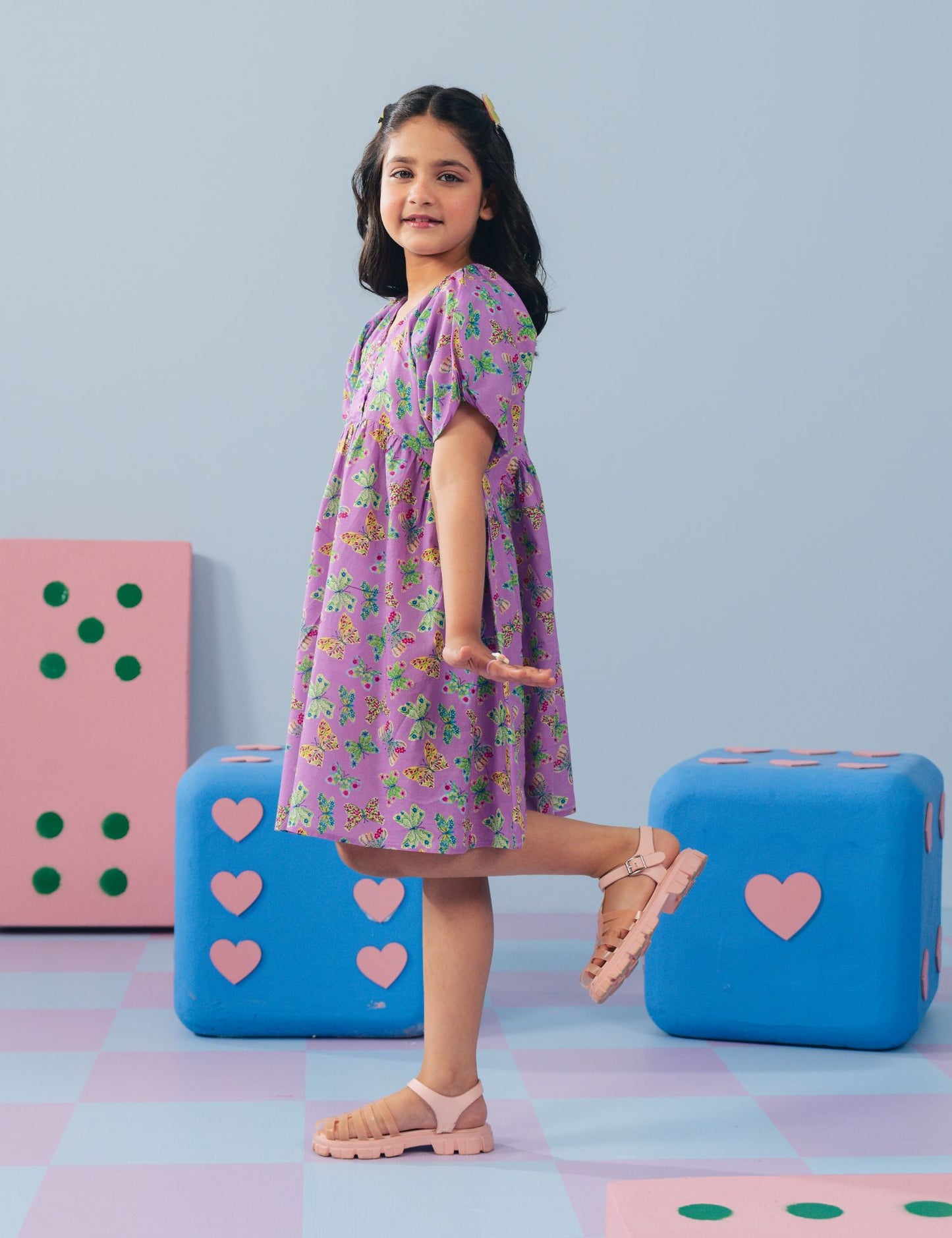 BUTTERFLY PRINTED DRESS