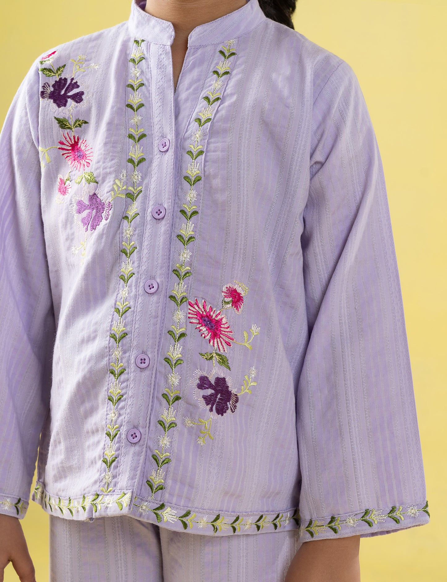 2 PIECE FLORAL EMBROIDERED SUIT