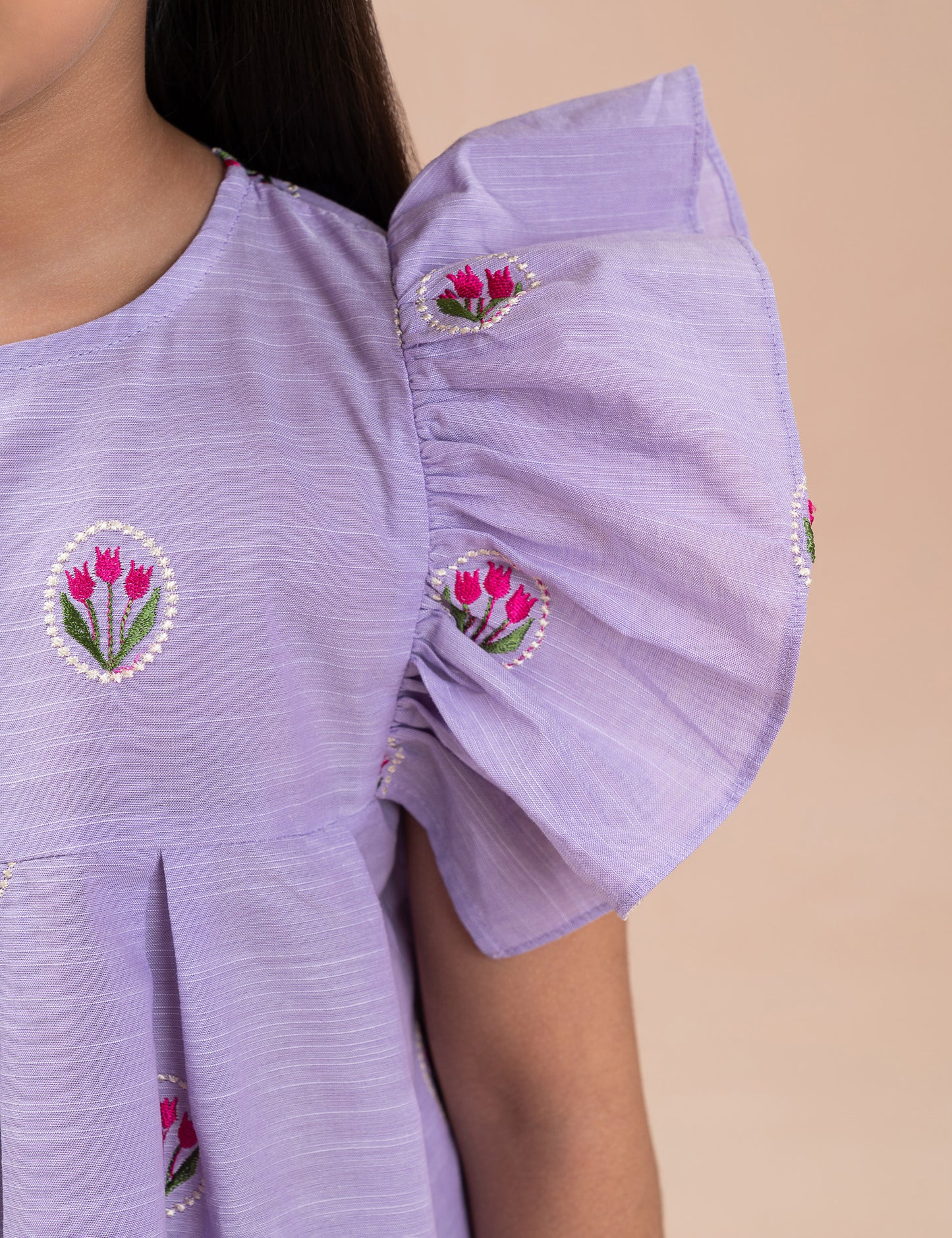 2 PIECE FLORAL EMBROIDERED SUIT