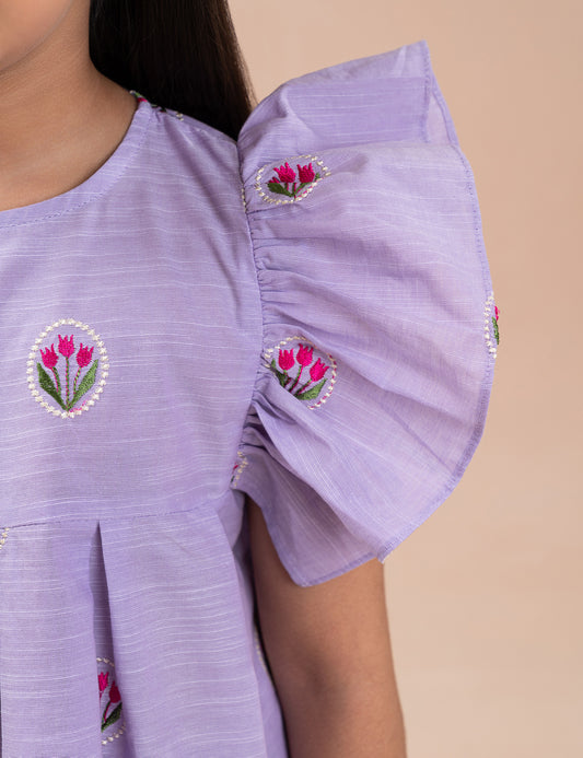 2 PIECE FLORAL EMBROIDERED SUIT