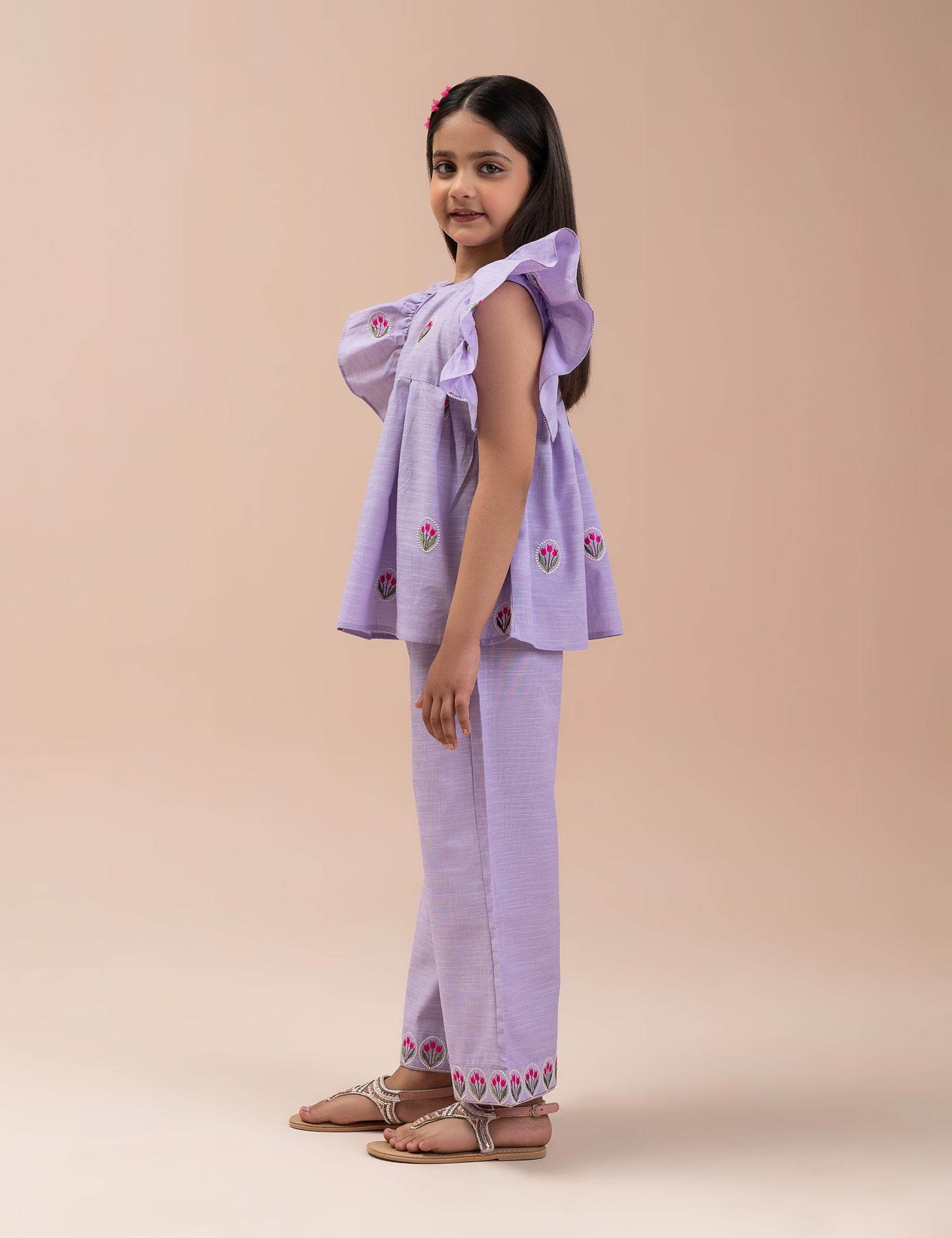 2 PIECE FLORAL EMBROIDERED SUIT