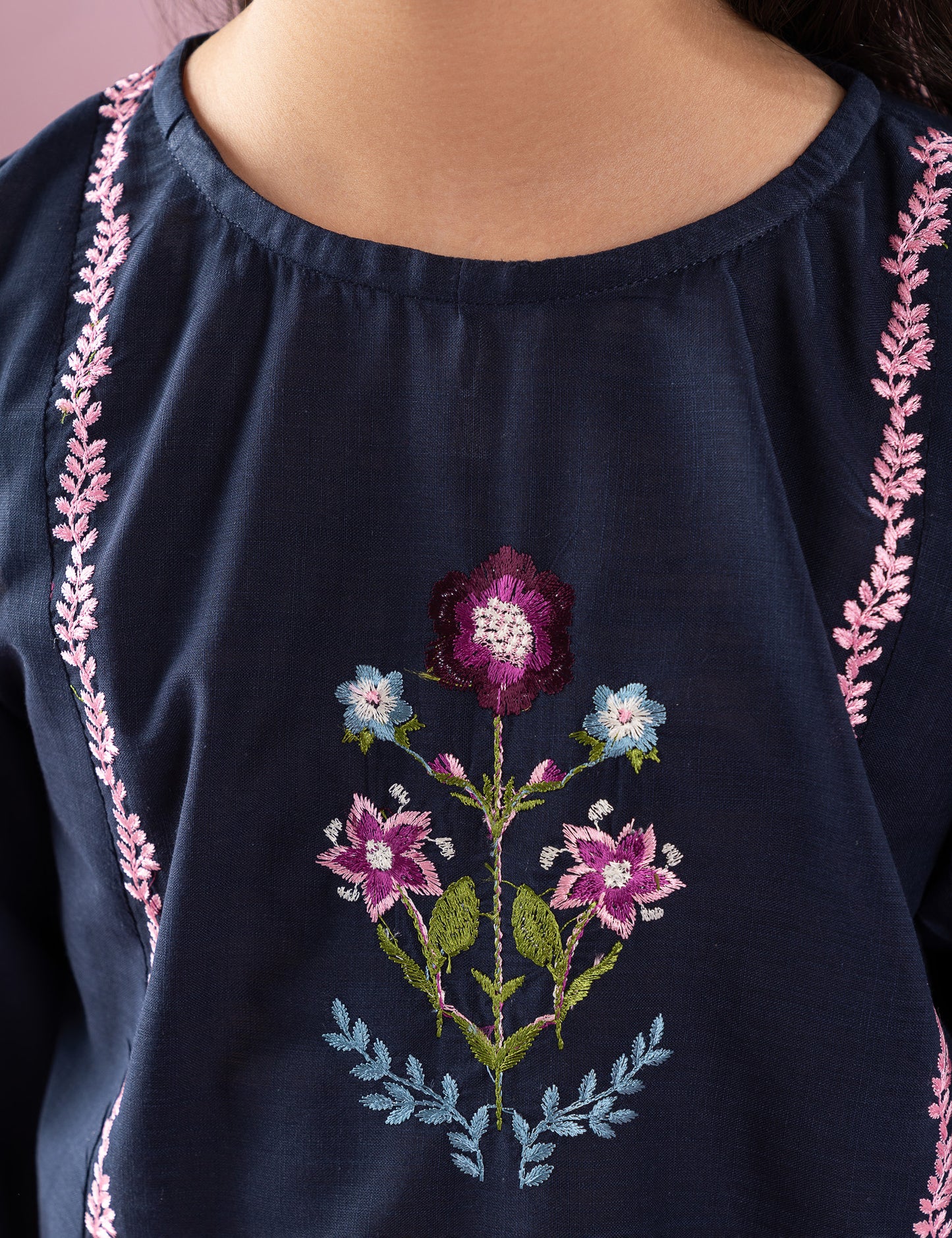 2 PIECE FLORAL EMBROIDERED DRESS