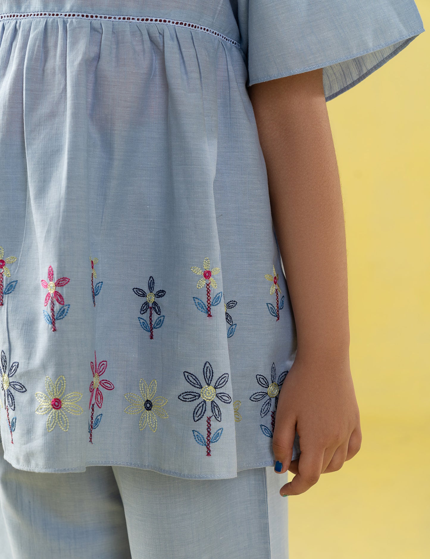 2 PIECE FLORAL EMBROIDERED SUIT