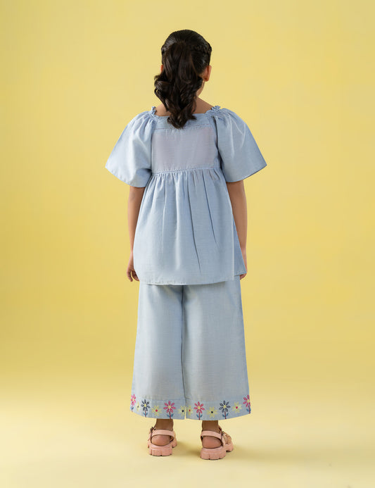 2 PIECE FLORAL EMBROIDERED SUIT