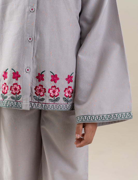 2 PIECE FLORAL EMBROIDERED SUIT