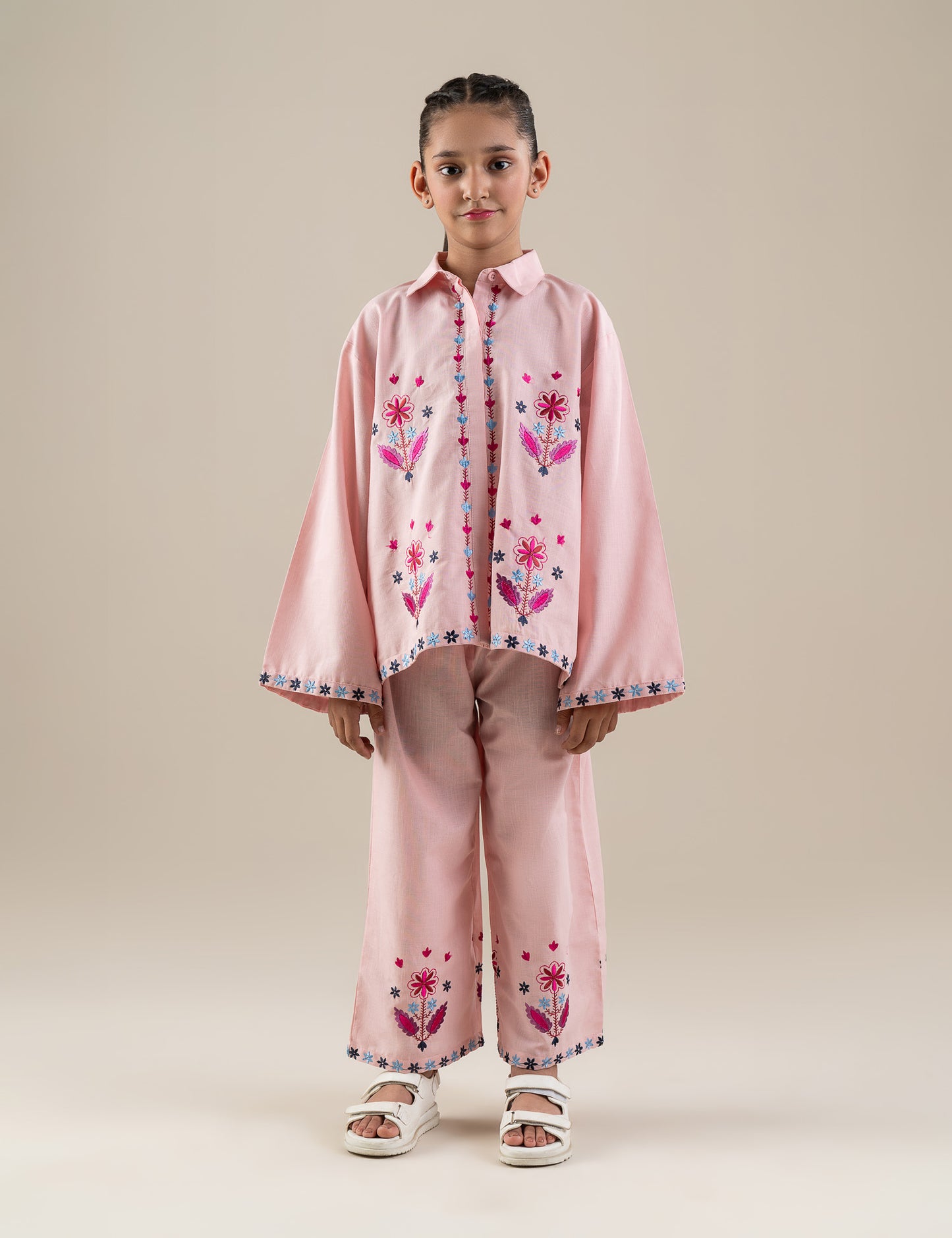 2 PIECE FLORAL EMBROIDERED SUIT