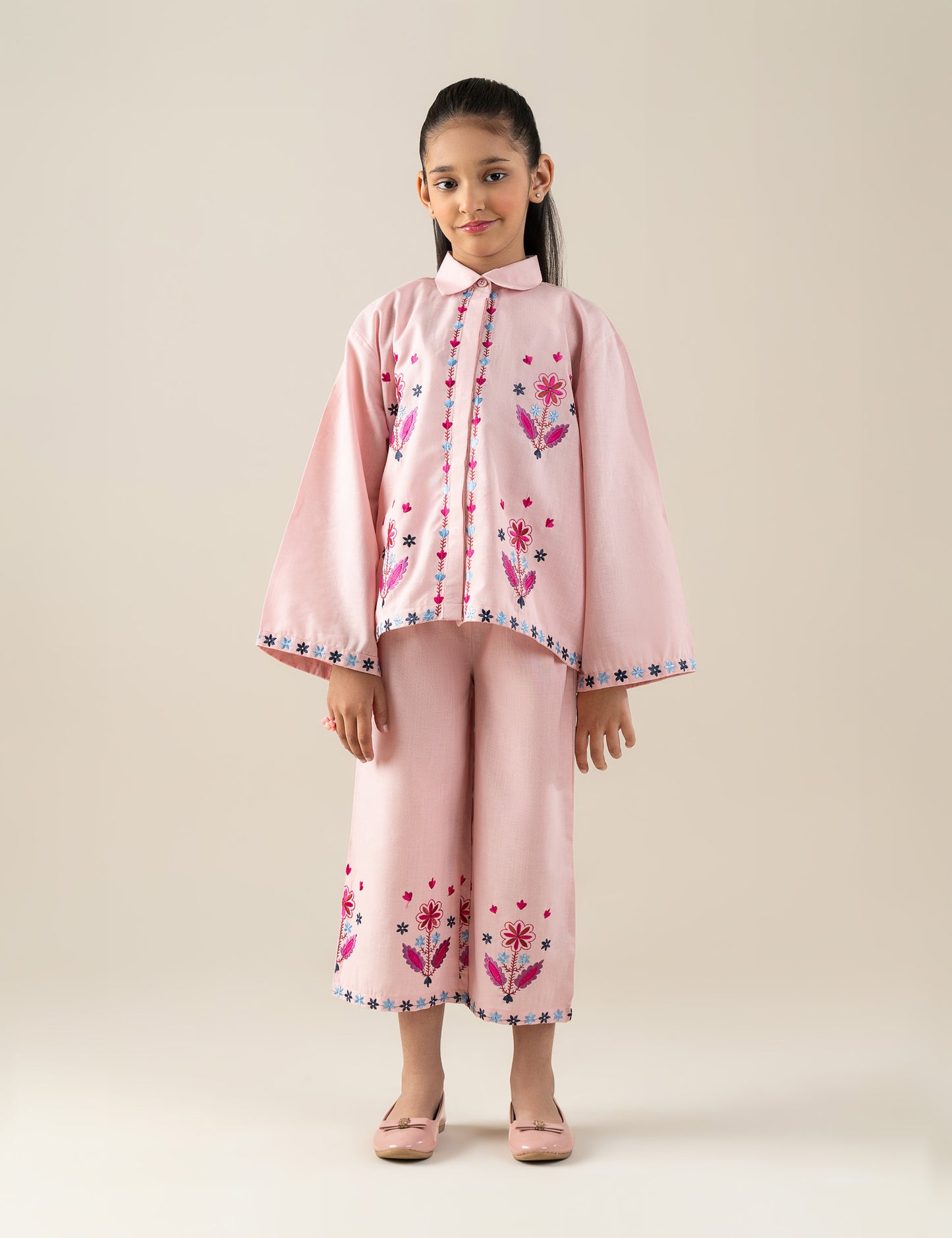 2 PIECE FLORAL EMBROIDERED SUIT