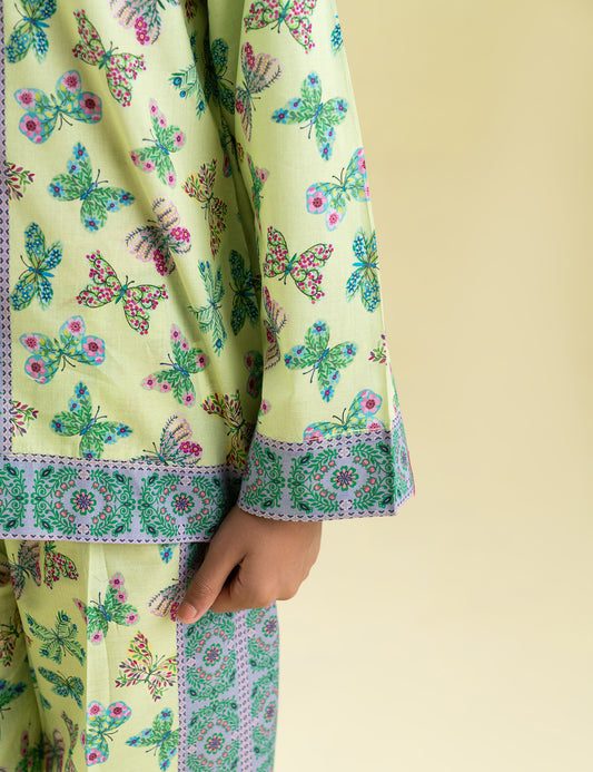 2 PIECE BUTTERFLY PRINTED SUIT