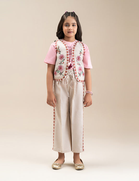 2 PIECE FLORAL EMBROIDERED SUIT