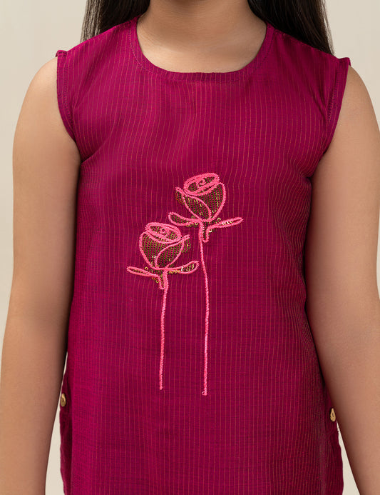 2 PIECE ROSE EMBROIDERED SUIT
