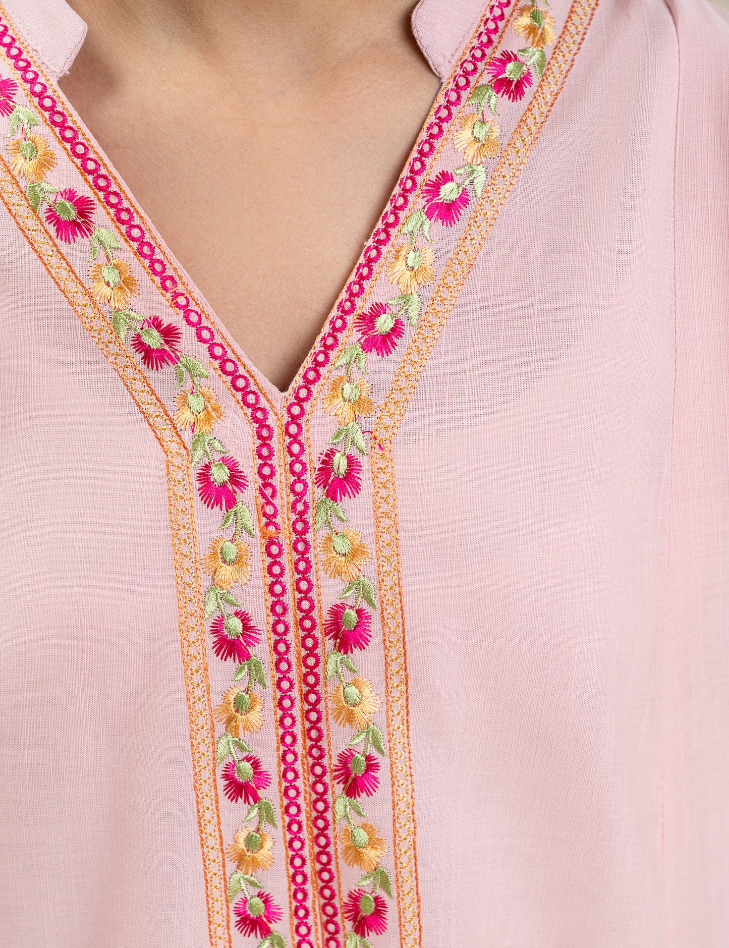 2 PIECE FLORAL EMBROIDERED SUIT
