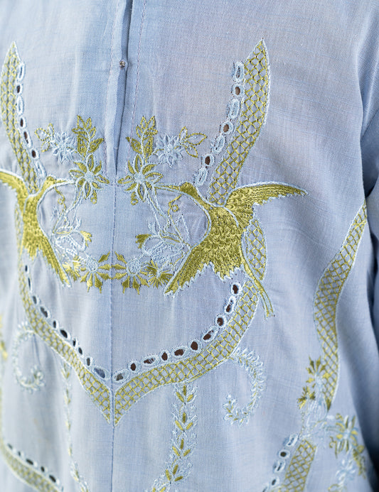 2 PIECE CONTRAST EMBROIDERED SUIT