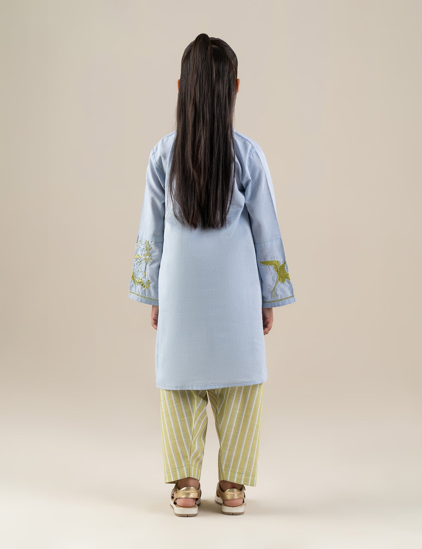 2 PIECE CONTRAST EMBROIDERED SUIT