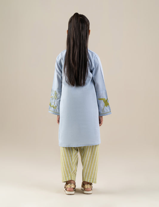 2 PIECE CONTRAST EMBROIDERED SUIT