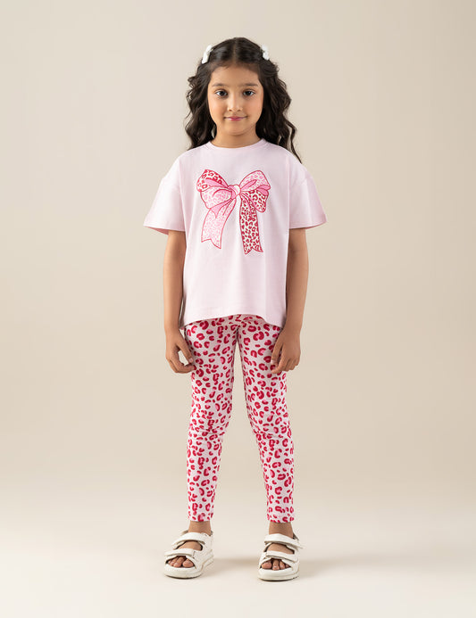 2 PIECE BOW GRAPHIC SUIT