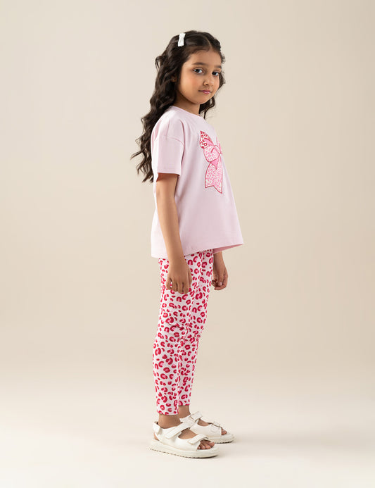 2 PIECE BOW GRAPHIC SUIT