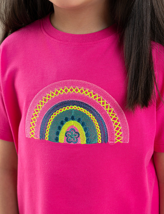 2 PIECE RAINBOW EMBROIDERED SUIT