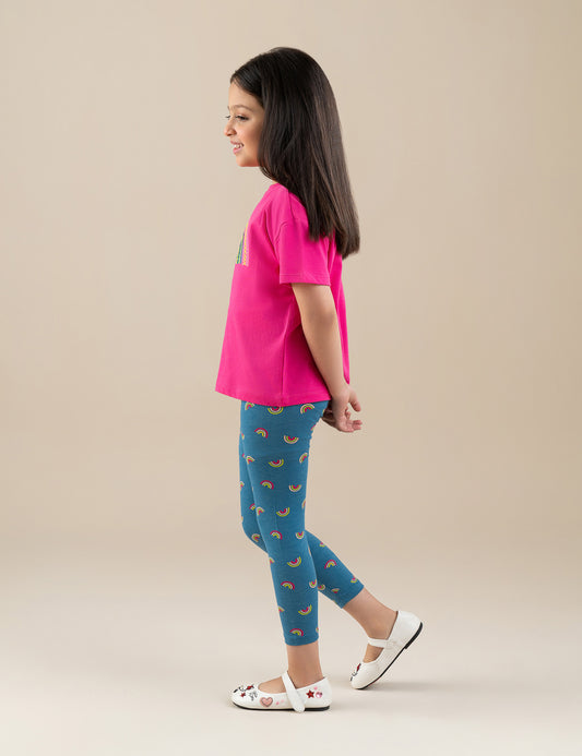 2 PIECE RAINBOW EMBROIDERED SUIT