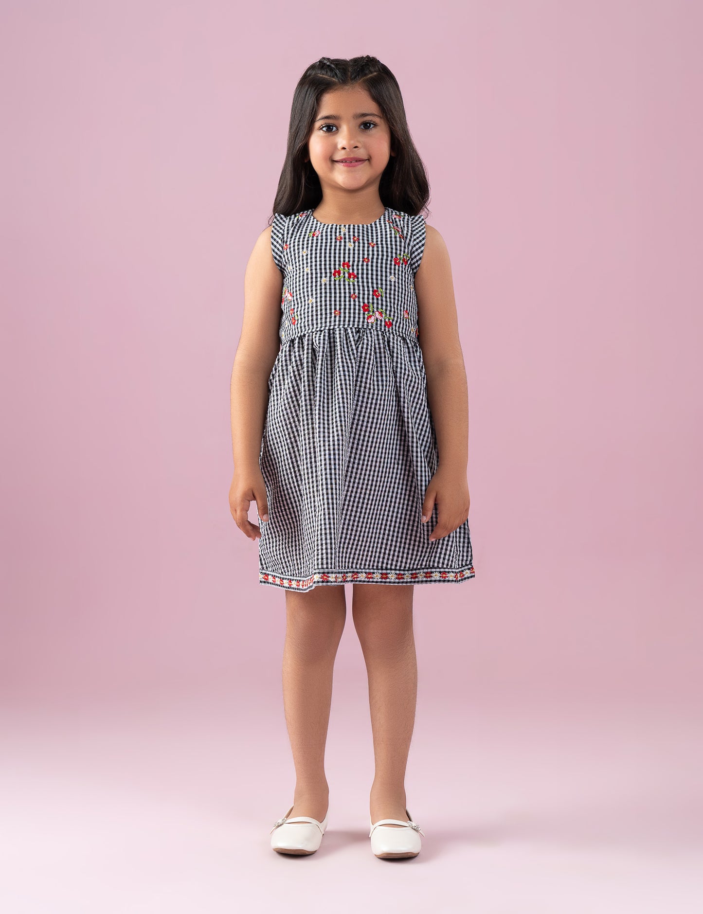 GINGHAM FLORAL DRESS