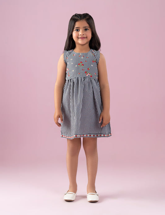 GINGHAM FLORAL DRESS