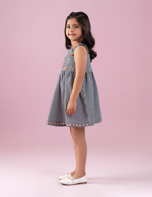 GINGHAM FLORAL DRESS