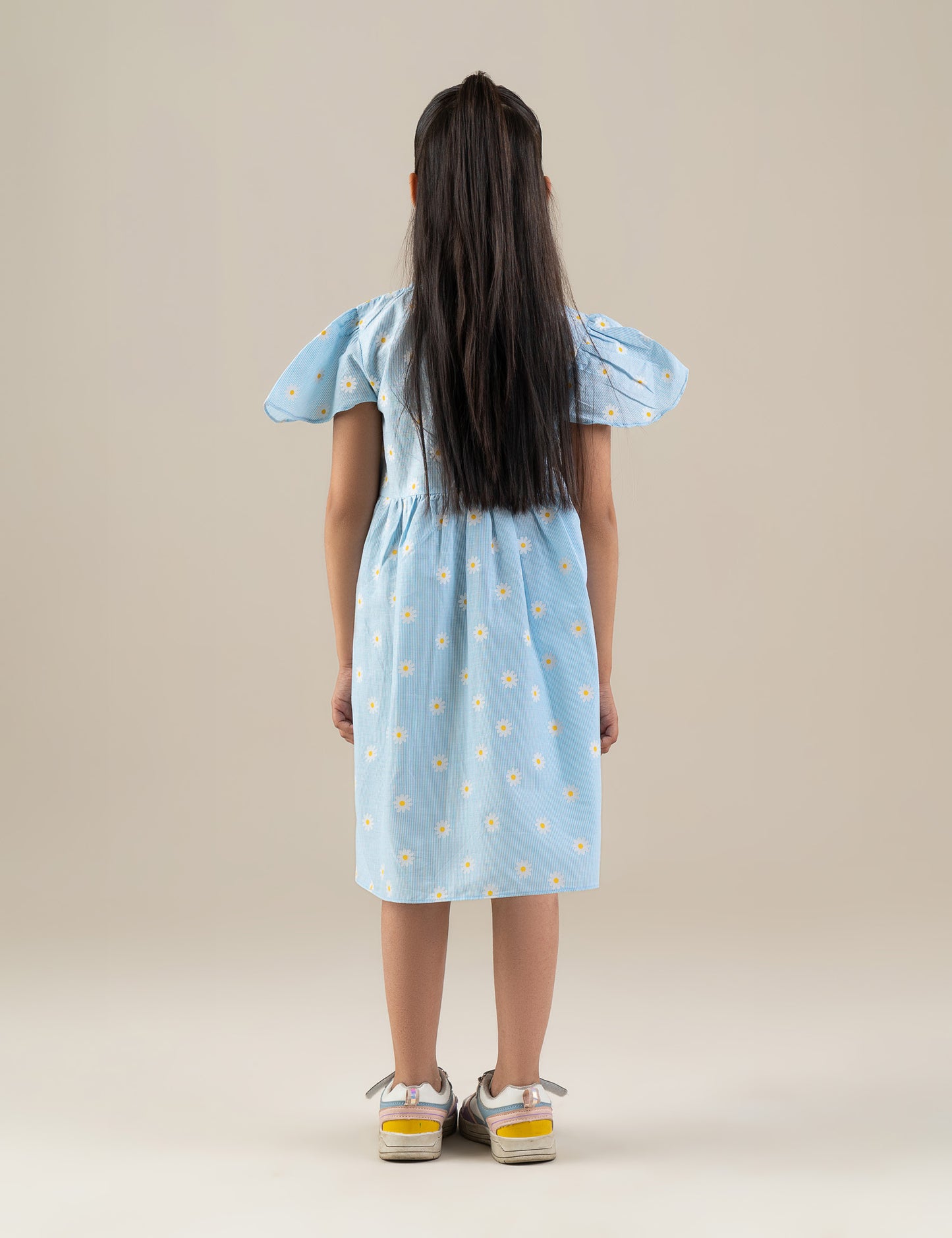 FLORAL EMBROIDERED PRINTED DRESS