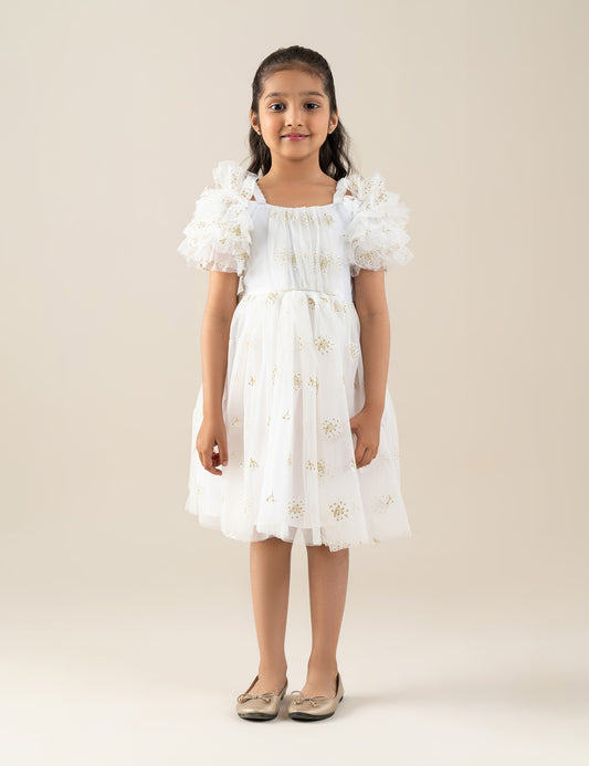 EMBROIDERED TULLE DRESS