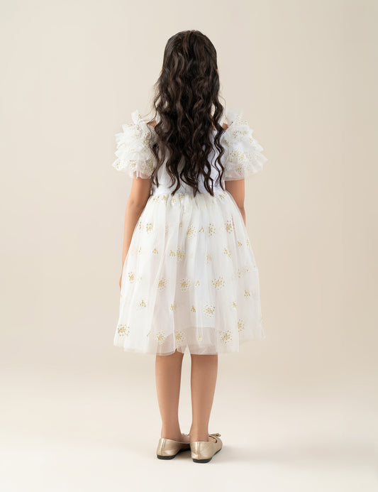 EMBROIDERED TULLE DRESS