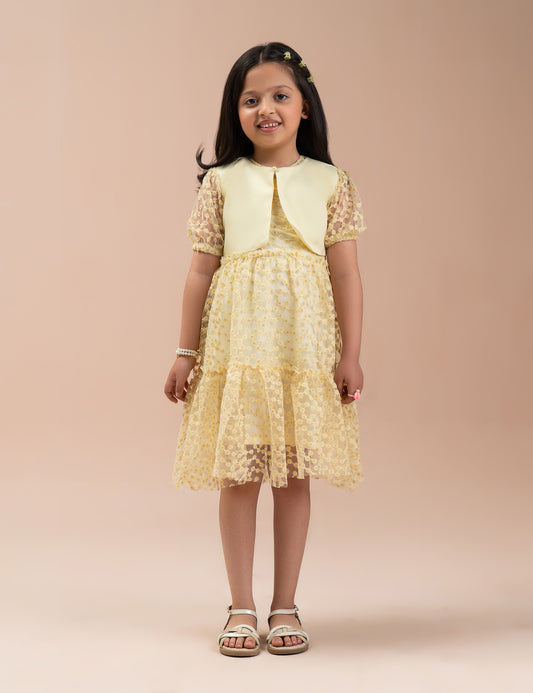 SEQUIN NET DRESS WITH SHRUG