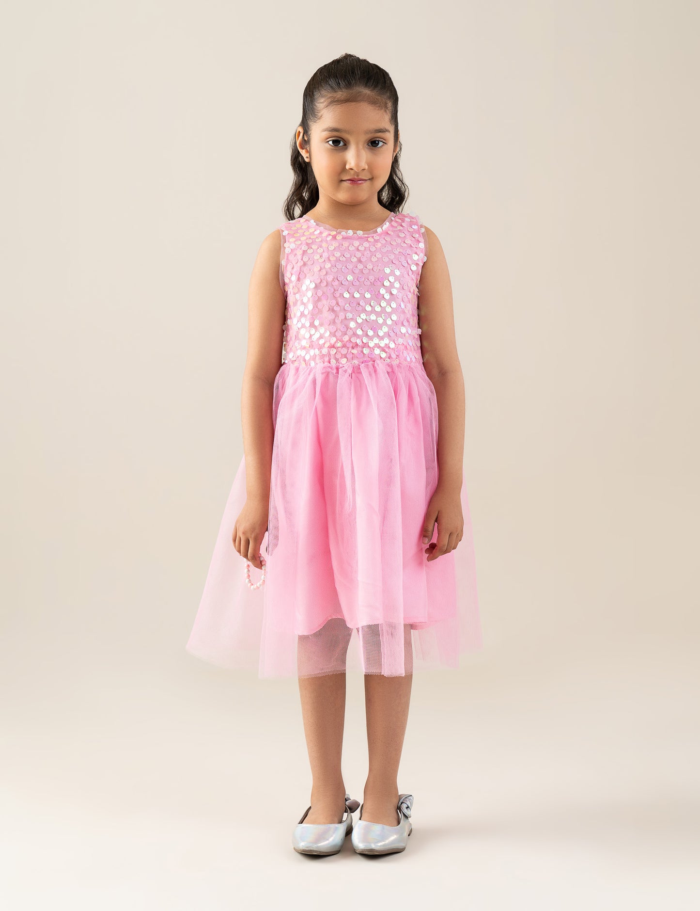 SEQUIN BODICE TULLE DRESS