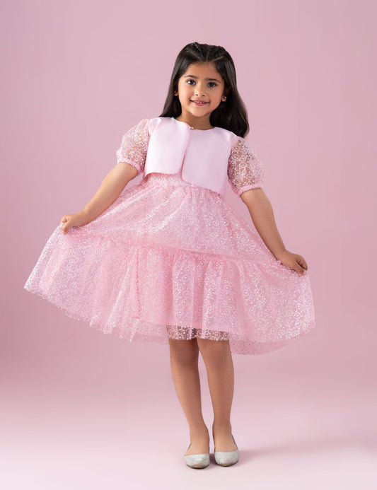 SEQUIN NET DRESS WITH SHRUG