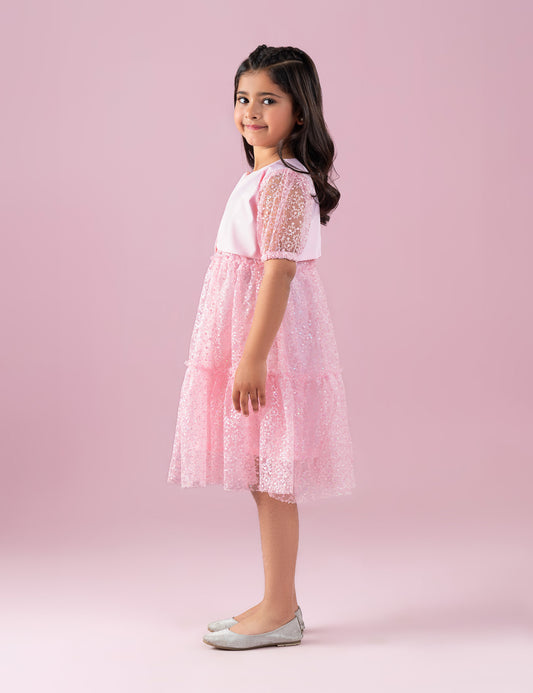 SEQUIN NET DRESS WITH SHRUG