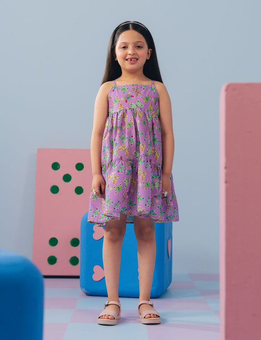 BUTTERFLY PRINTED DRESS
