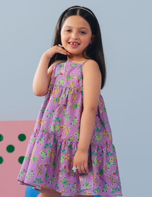 BUTTERFLY PRINTED DRESS