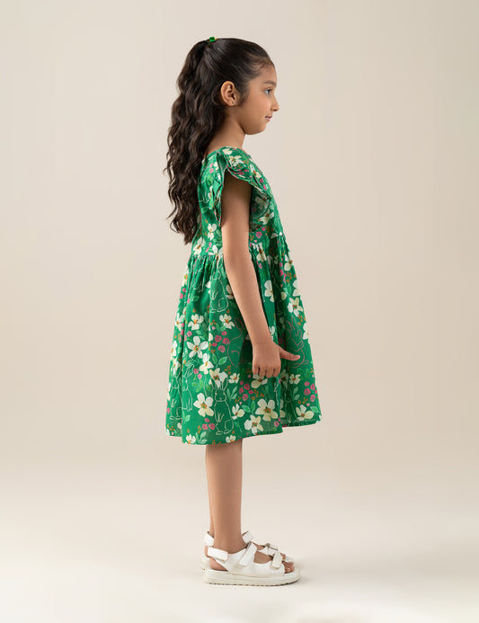 BUTTERFLY PRINTED DRESS