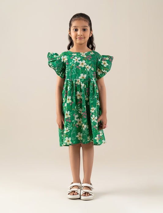 BUTTERFLY PRINTED DRESS