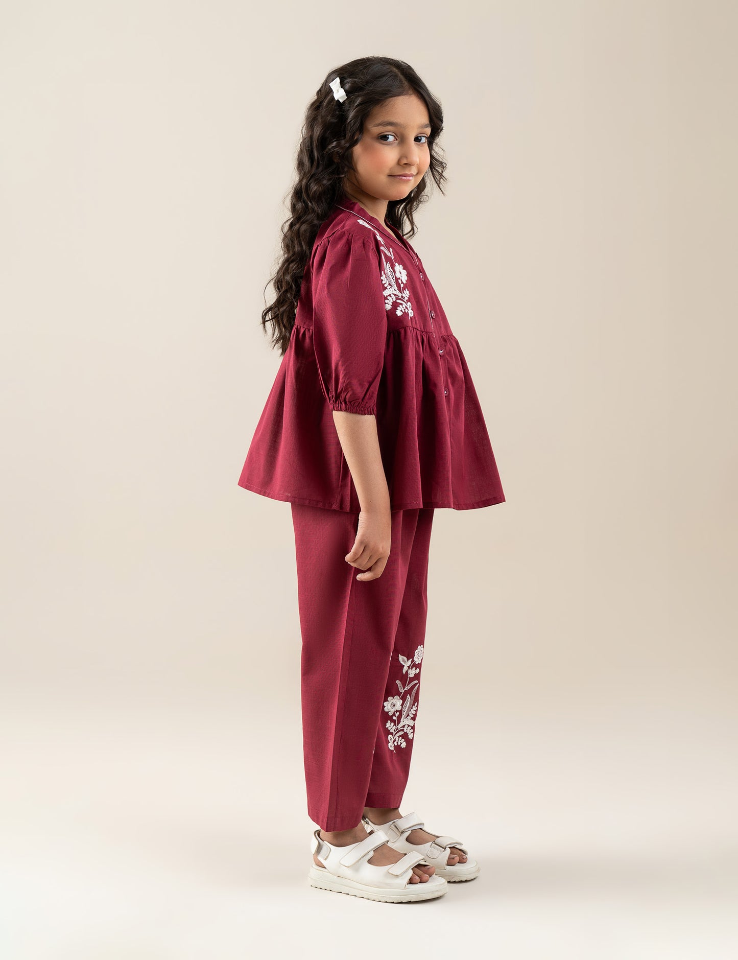 2 PIECE FLORAL EMBROIDERED SUIT