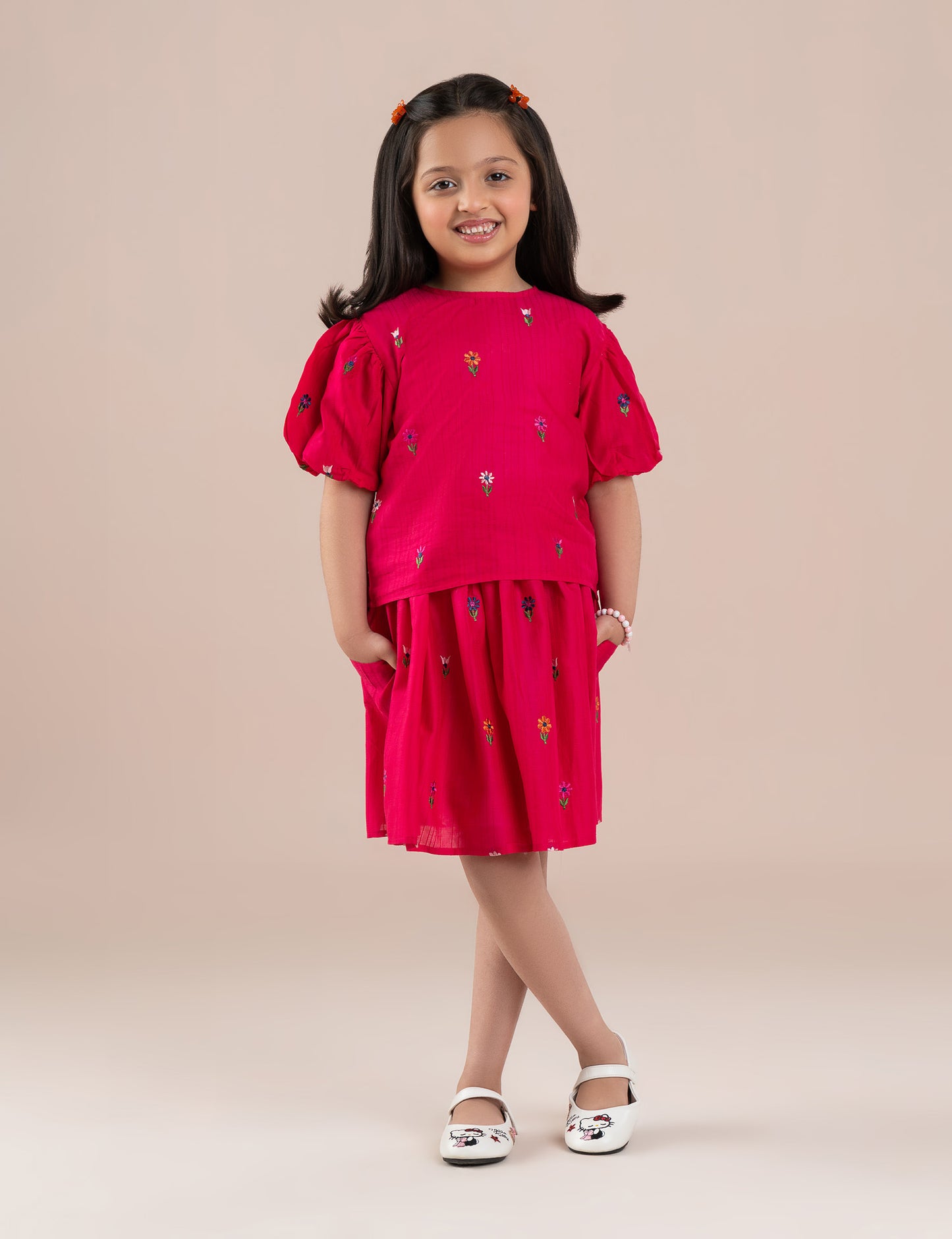 2 PIECE FLORAL EMBROIDERED SUIT