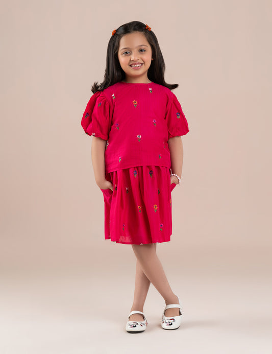 2 PIECE FLORAL EMBROIDERED SUIT