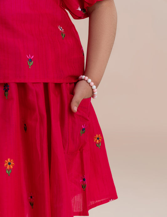 2 PIECE FLORAL EMBROIDERED SUIT