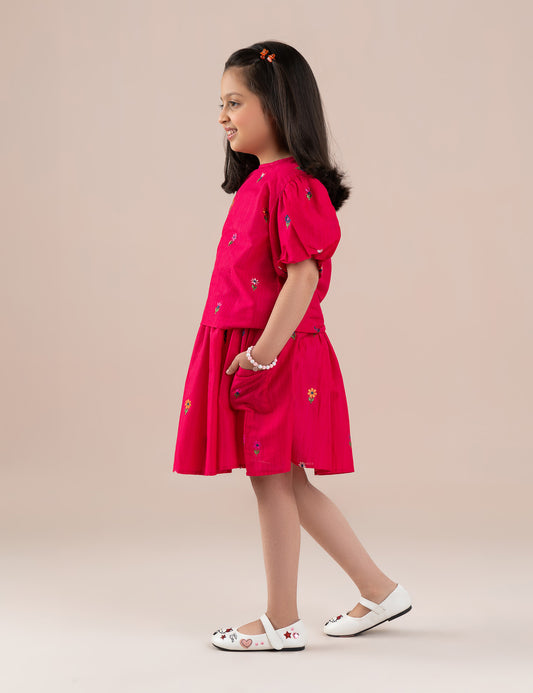 2 PIECE FLORAL EMBROIDERED SUIT