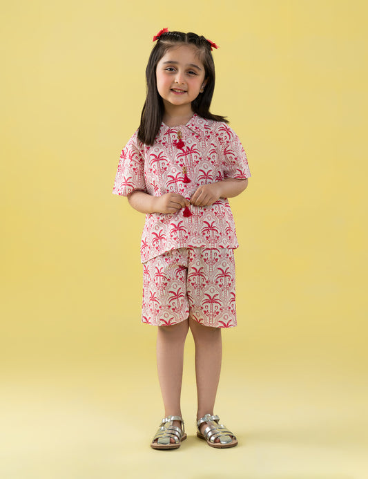 2 PIECE PALM TREE PRINTED SUIT