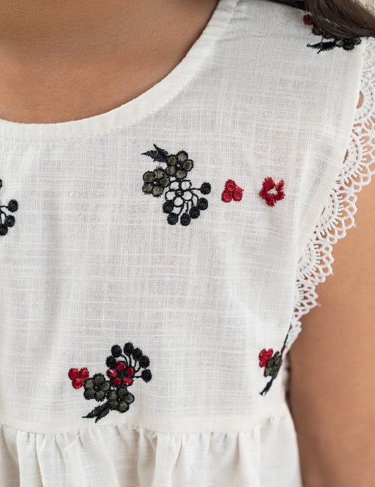 2 PIECE FLORAL EMBROIDERED SUIT